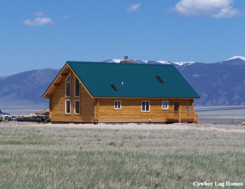 Ennis Montana Log Cabin Rear Cowboy Log Homes