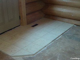 Ceramic Tile in Log Home