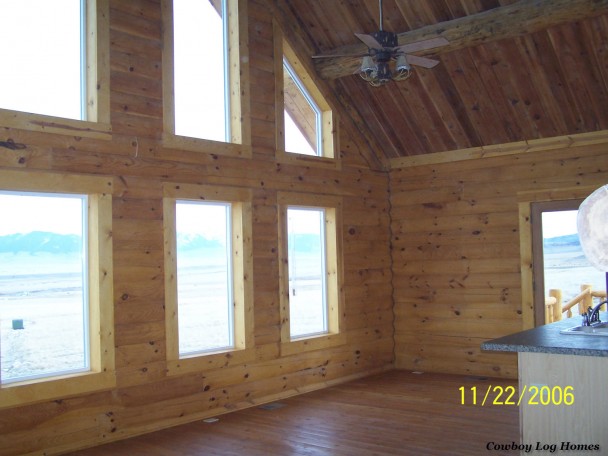 Great Room of Log Home