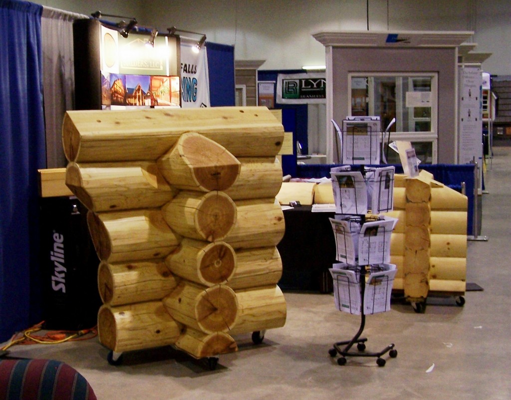 Cowboy Log Homes home show display Cowboy Log Builders home show display
