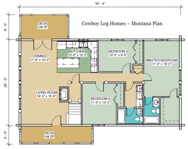montana log home first floor plan