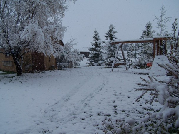 April Snow Showers Delay log home foudation