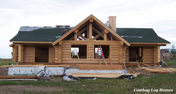 july 20th front of log home straight on
