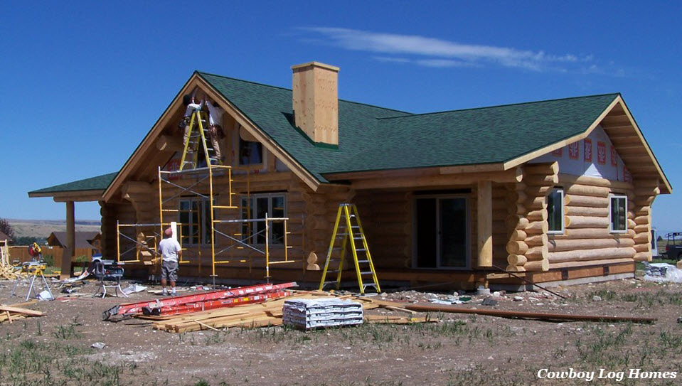 july 24th front soffit on log home