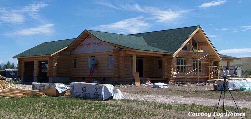 july 24th side view of log home soffit and windows