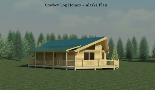 Alaska log home plan elevation