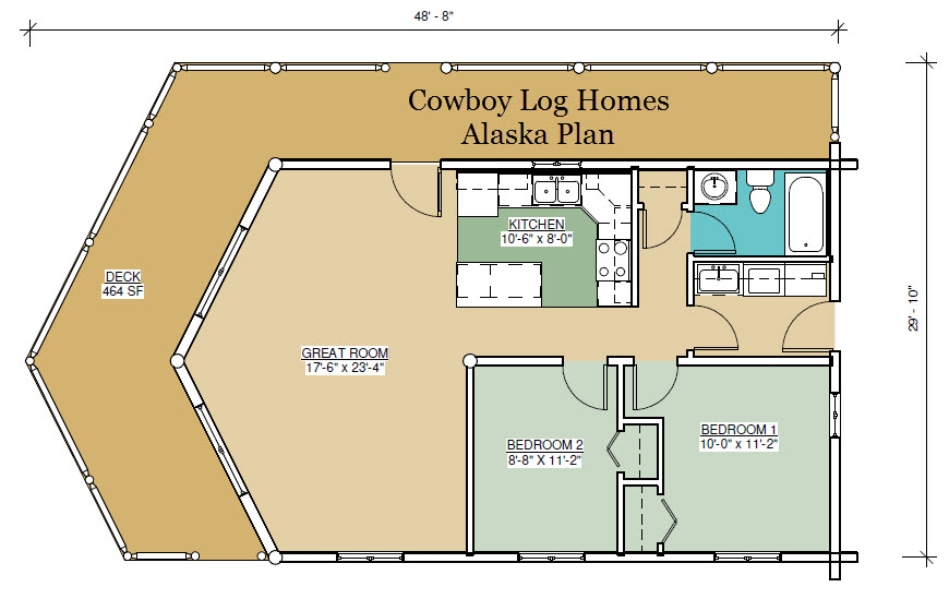Alaska Floor Plan 888 Square Feet Cowboy Log Homes