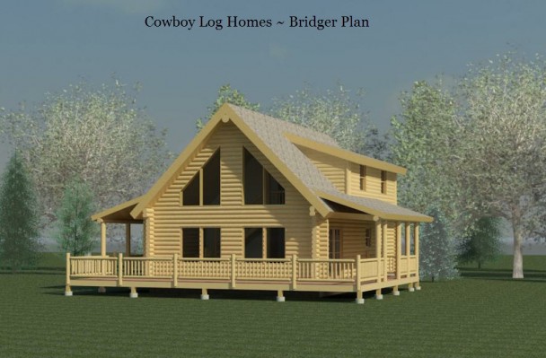 bridger log home elevation