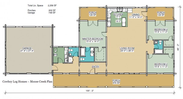 moose creek log home floor plan