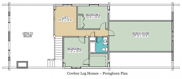 pronghorn log home plan