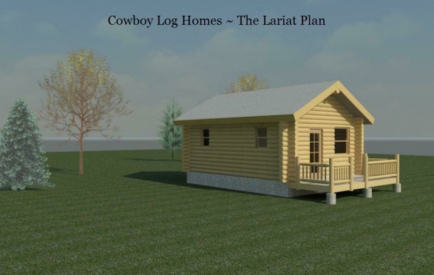 lariat log cabin elevation with background