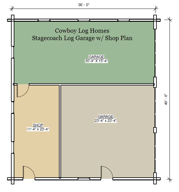 stagecoach log garage floor plan