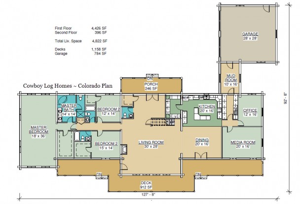 colorado log home floor plan