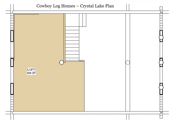 crystal lake log home loft plan