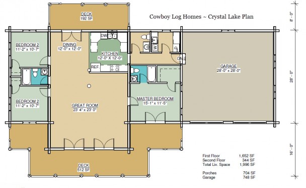 crystal lake log home plan