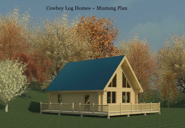 mustang log home plan elevation