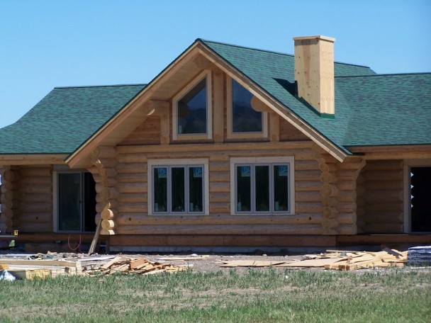 Side View of Fir Log Home