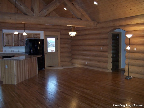 Hardwood Flooring in Handcrafted Log Home