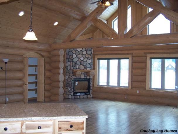 Great Room Log Home Photo