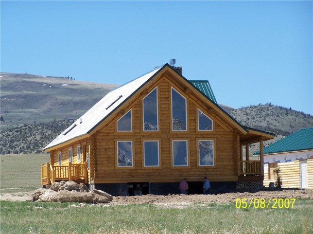 Madison Mountain Range and Log Home