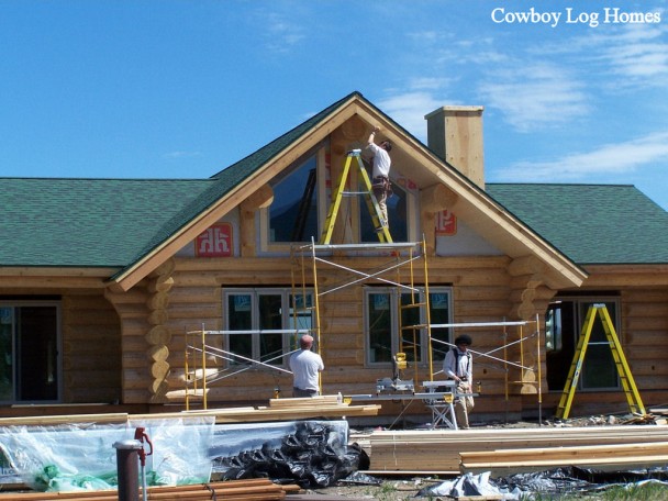 View Side Douglas Fir Log Home