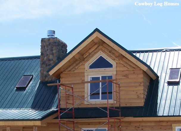 Gable Dormer on Log Home