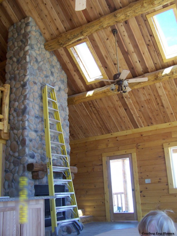 Interior Log Home Great Room