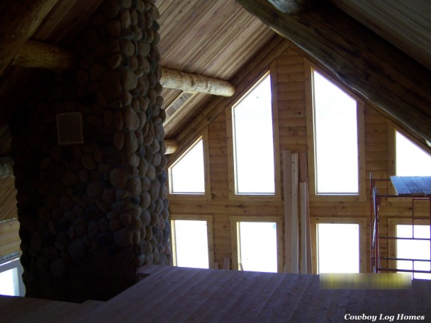 Interior of Milled Log Home