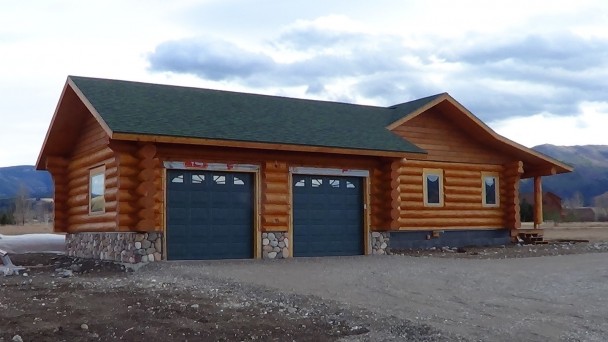 Handcrafted Log Garage