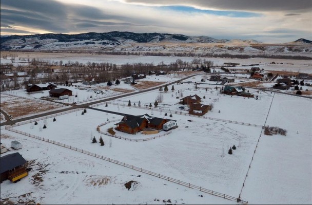 Ariel View of Log Home