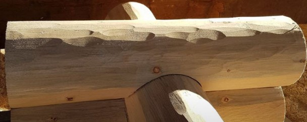 12″ Swedish Cope Logs with Hand Peeled Finish