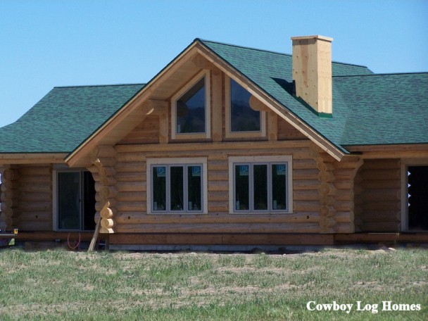 Handcrafted Log Home Gable