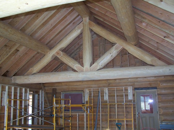 Handcrafted Log King Truss
