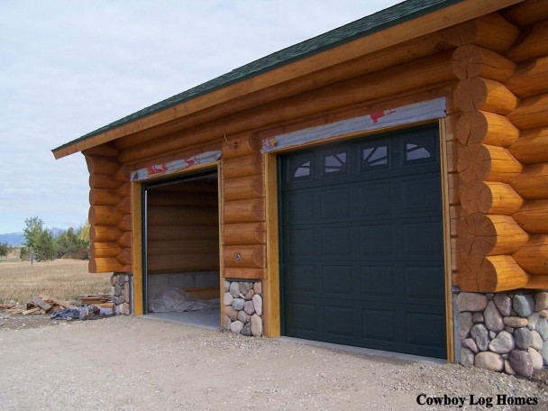 Building of Handcrafted Log Home Garage