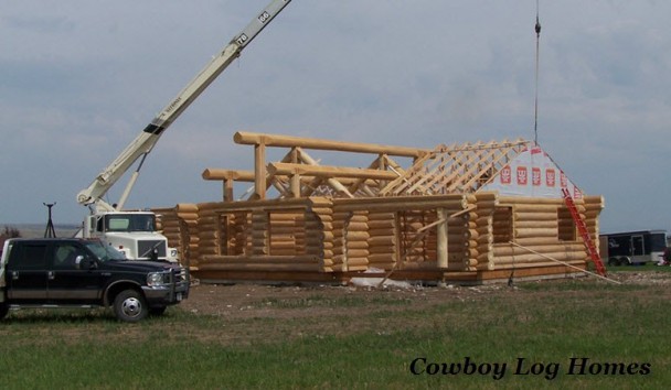 Bear Creek Handcrafted Log Home Plan Under Construction