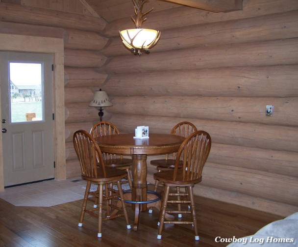 Dining Area of Handcrafted Log Home