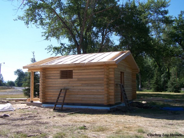 Log Home Under Construction Near Missoula Montana