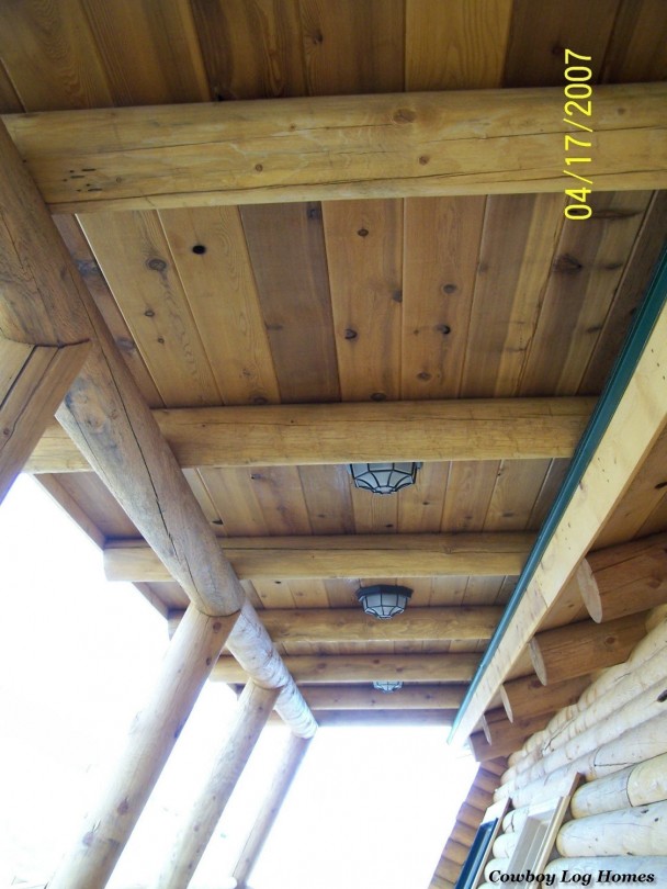 Log Roof System Over Covered Porch