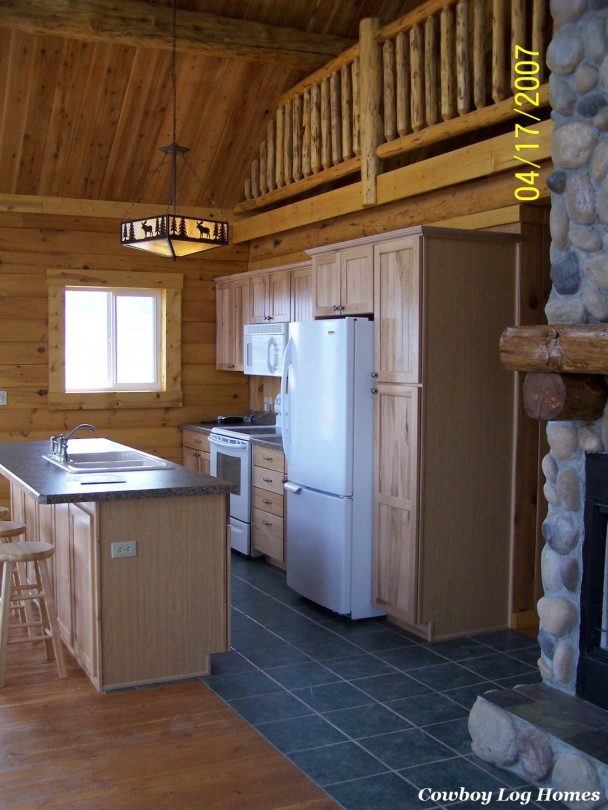 Small Log Home Kitchen