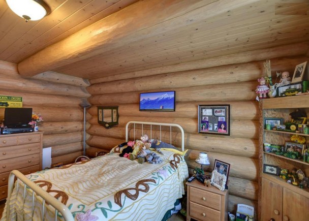 Guest Bedroom in Log Home