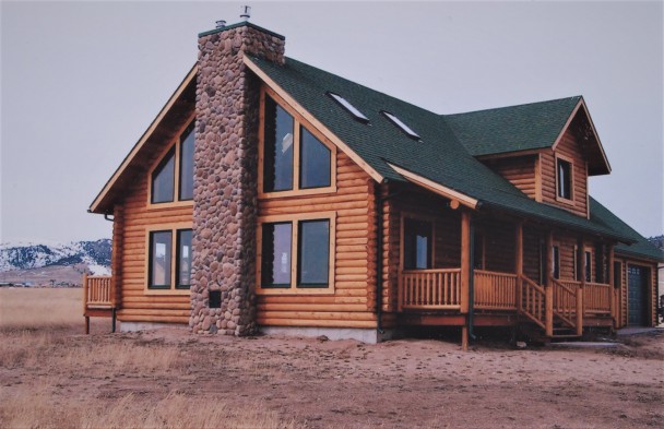 Custom Log Home with Sky Lights