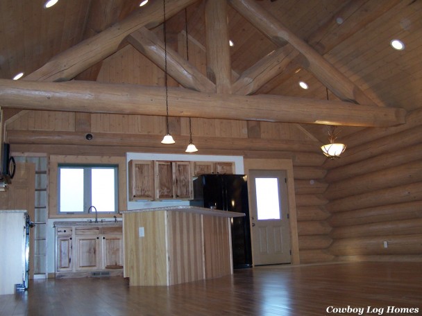 tongue and groove end on handcrafted log home