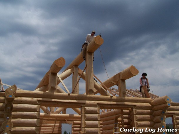 handcrafted log homes log roof system