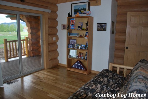 den in handcrafted log home