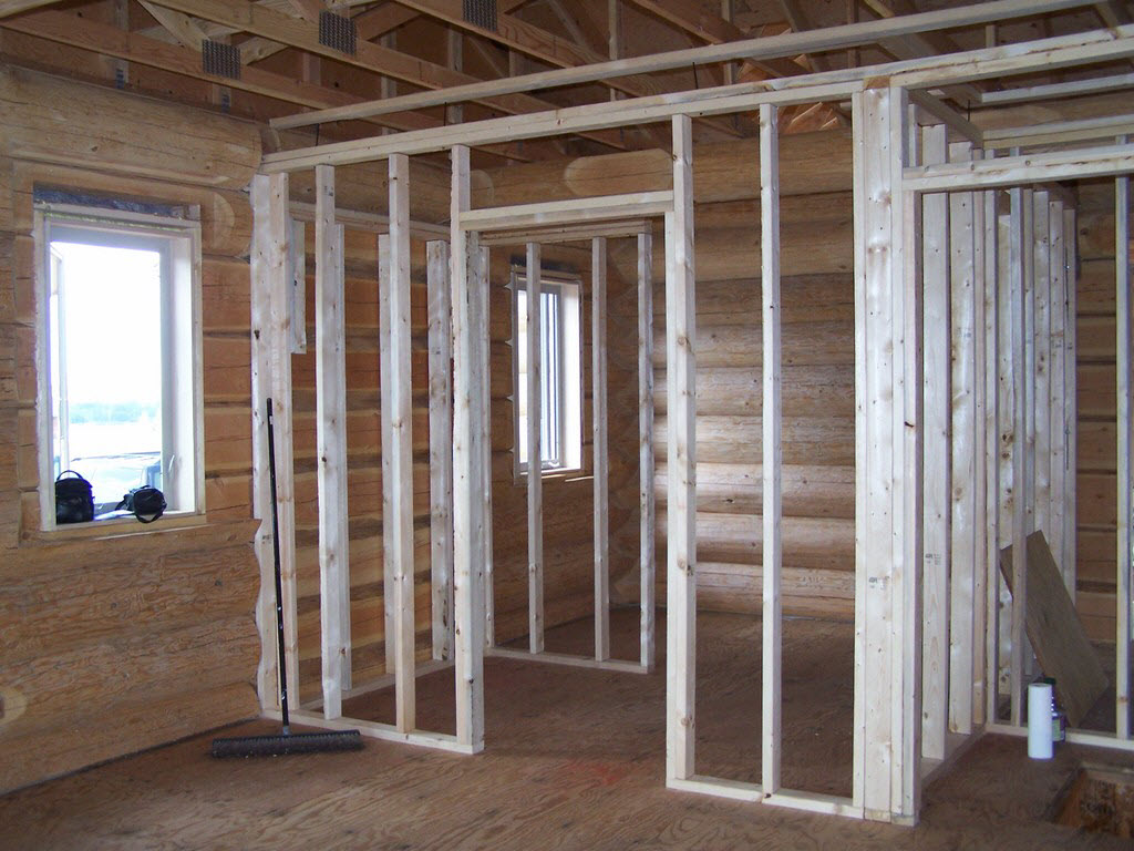 july 27th interior log home framing and window