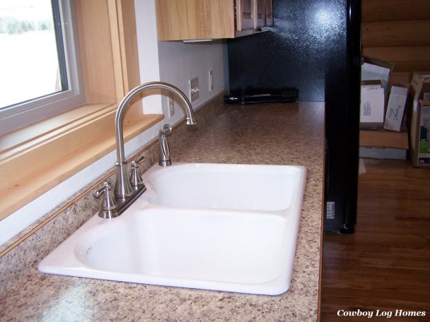 november 1st kitchen sink in log home