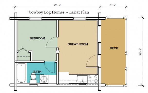 Lariat log cabin floor plan