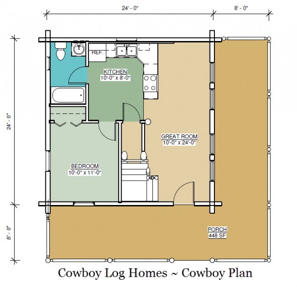 cowboy log home floor plan