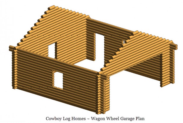 wagon wheel garage log shell