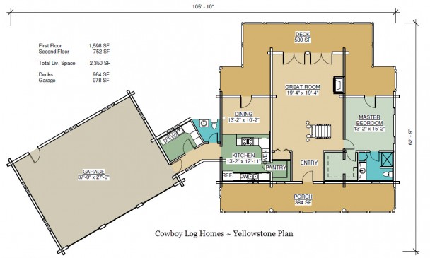 yellowstone log home first floor plan